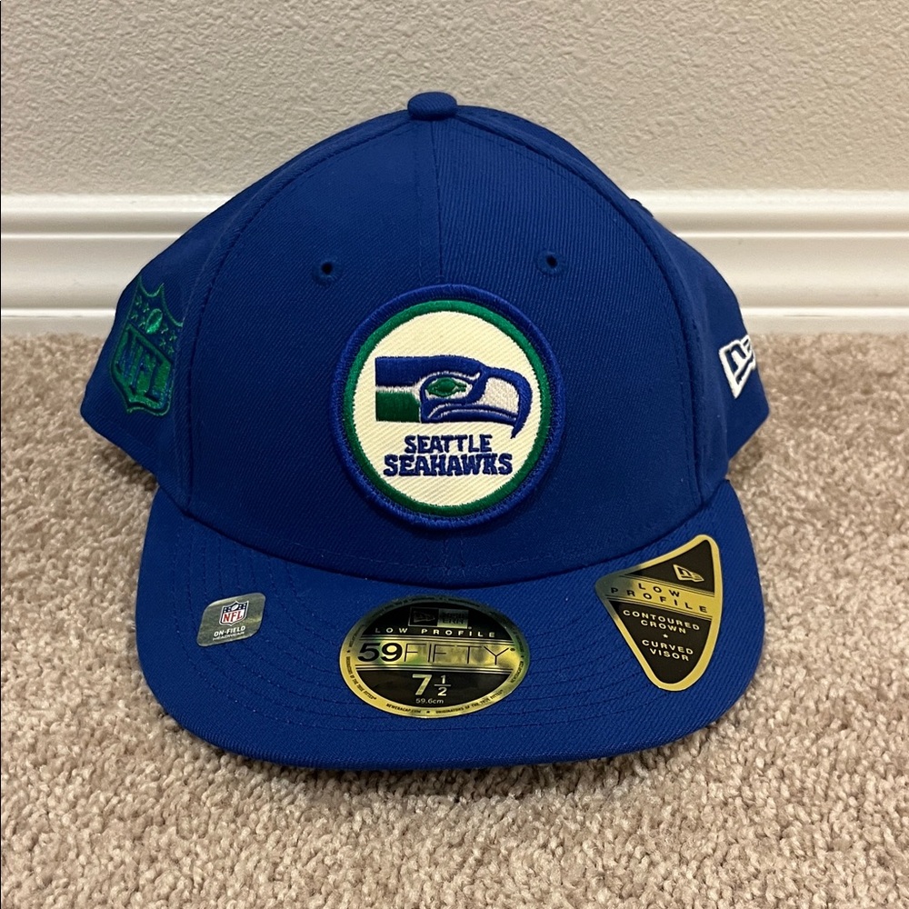 New Era Low Profile 59 Fifty Royal Blue Seattle Seahawks Hat 7.5